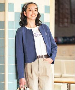 pom ponette junior / ポンポネット ジュニア カーディガン・ボレロ | ノーカラーZIPカーデTシャツセット