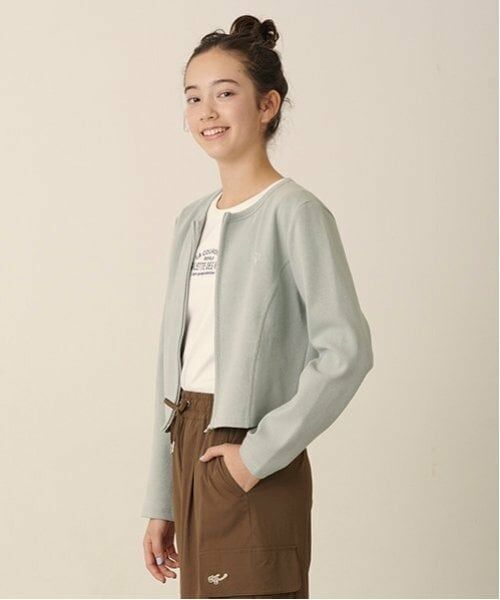 pom ponette junior / ポンポネット ジュニア カーディガン・ボレロ | ノーカラーZIPカーデTシャツセット | 詳細11