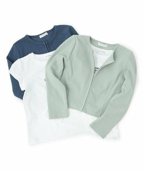 pom ponette junior / ポンポネット ジュニア カーディガン・ボレロ | ノーカラーZIPカーデTシャツセット | 詳細13