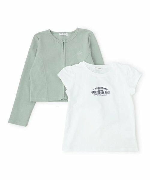 pom ponette junior / ポンポネット ジュニア カーディガン・ボレロ | ノーカラーZIPカーデTシャツセット | 詳細17