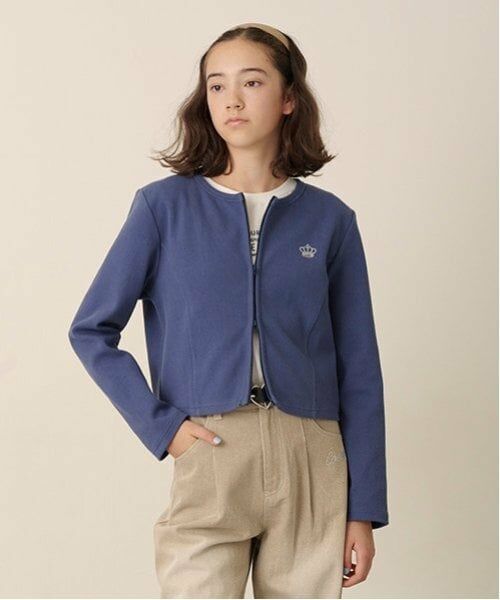 pom ponette junior / ポンポネット ジュニア カーディガン・ボレロ | ノーカラーZIPカーデTシャツセット | 詳細4