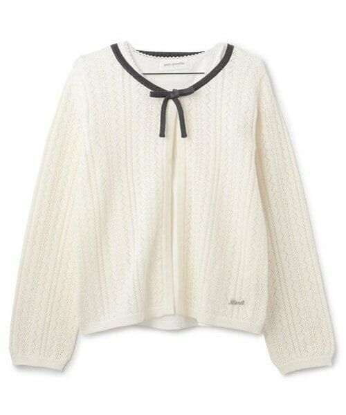 pom ponette junior / ポンポネット ジュニア カーディガン・ボレロ | 透かし編みカーデ＋Tブラウスセット | 詳細11