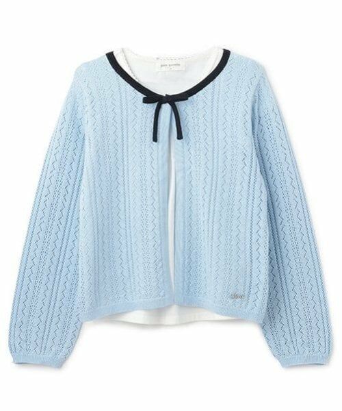 pom ponette junior / ポンポネット ジュニア カーディガン・ボレロ | 透かし編みカーデ＋Tブラウスセット | 詳細12