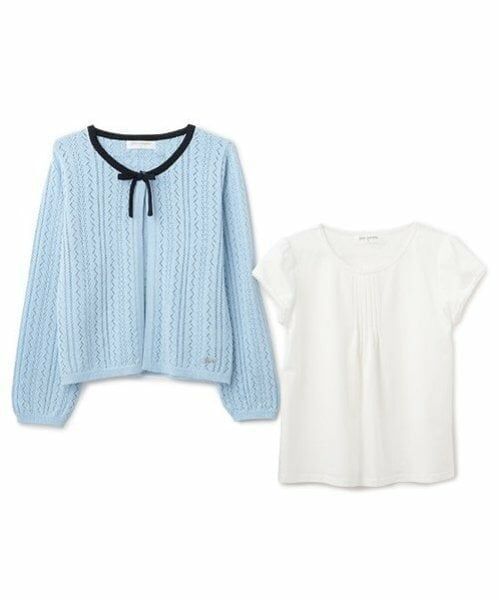 pom ponette junior / ポンポネット ジュニア カーディガン・ボレロ | 透かし編みカーデ＋Tブラウスセット | 詳細14