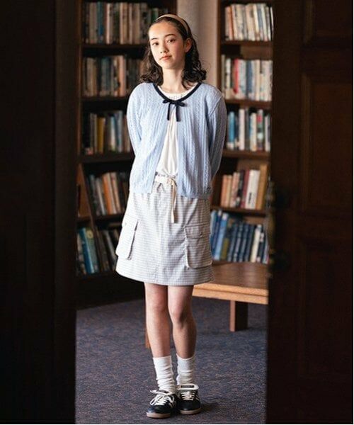 pom ponette junior / ポンポネット ジュニア カーディガン・ボレロ | 透かし編みカーデ＋Tブラウスセット | 詳細5