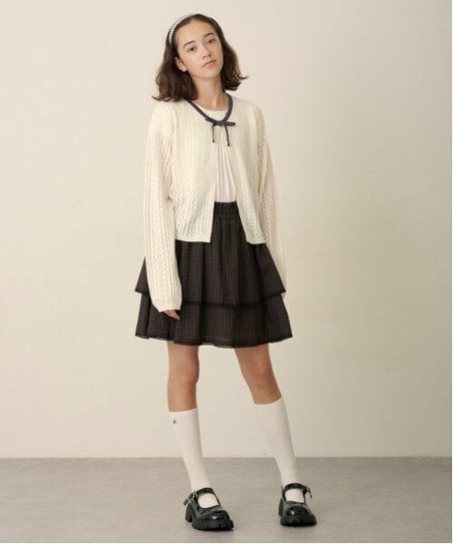 pom ponette junior / ポンポネット ジュニア カーディガン・ボレロ | 透かし編みカーデ＋Tブラウスセット | 詳細9