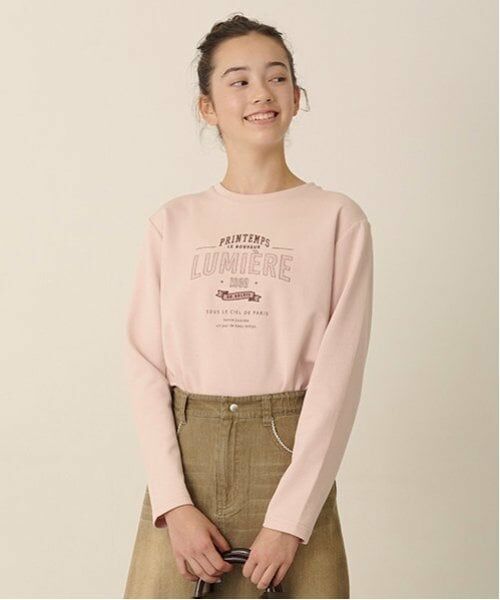 pom ponette junior / ポンポネット ジュニア Tシャツ | 【GOOD PRICE】レタードロンT（ライト ピンク）