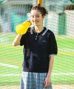 pom ponette junior / ポンポネット ジュニア ニット・セーター | メッシュ半袖ポロニット