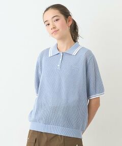 pom ponette junior / ポンポネット ジュニア ニット・セーター | メッシュ半袖ポロニット