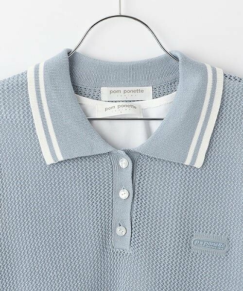 pom ponette junior / ポンポネット ジュニア ニット・セーター | メッシュ半袖ポロニット | 詳細11