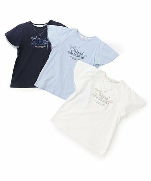 pom ponette junior / ポンポネット ジュニア Tシャツ | ネックレス風刺しゅうフレアスリーブTシャツ | 詳細12