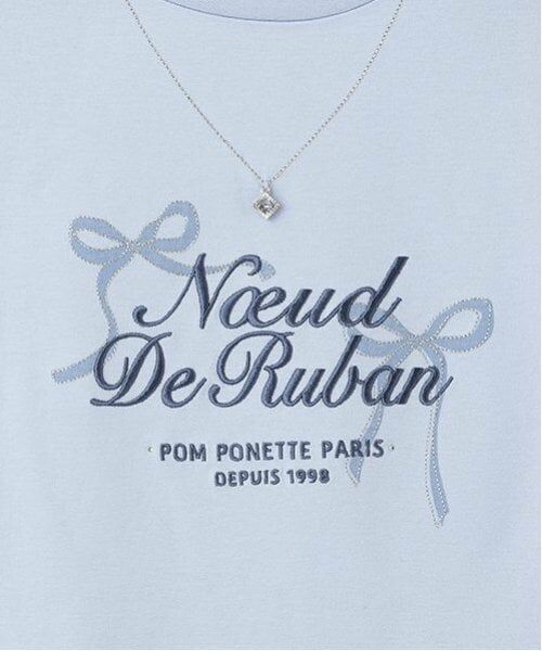pom ponette junior / ポンポネット ジュニア Tシャツ | ネックレス風刺しゅうフレアスリーブTシャツ | 詳細6