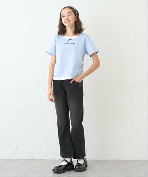 pom ponette junior / ポンポネット ジュニア Tシャツ | 【ニコ☆プチ掲載】フェイクレイヤードTシャツ | 詳細1