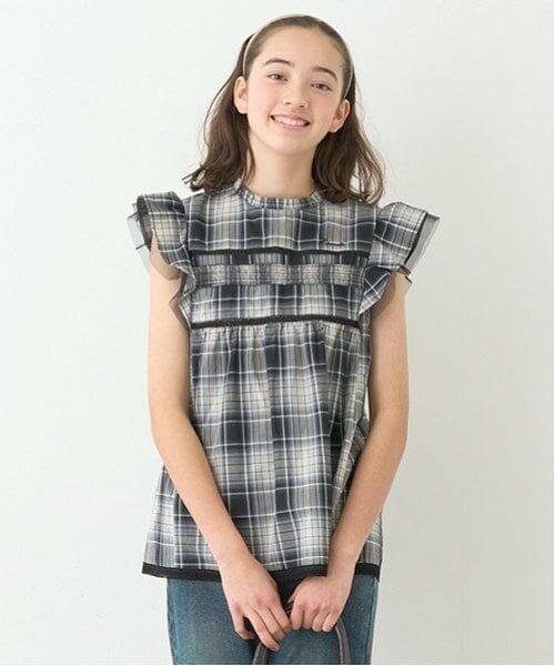 pom ponette junior / ポンポネット ジュニア シャツ・ブラウス | 【ニコ☆プチ掲載】フレアスリーブブラウス（黒）
