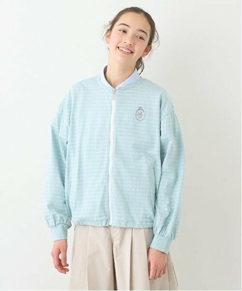 pom ponette junior / ポンポネット ジュニア パーカー | 【UVカット】シアーボーダージップパーカ | 詳細1