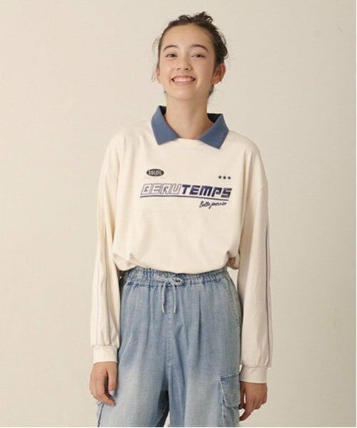 pom ponette junior / ポンポネット ジュニア Tシャツ | スムースポロカラートップス（オフ ホワイト）