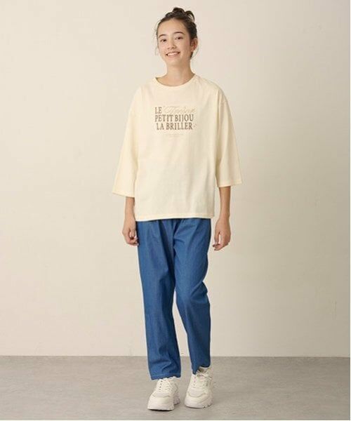 pom ponette junior / ポンポネット ジュニア Tシャツ | 【GOOD PRICE】6分袖ロゴTシャツ | 詳細1