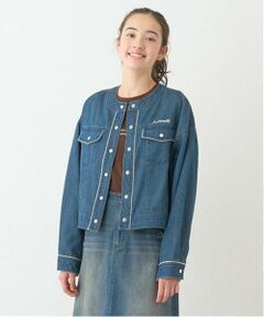 pom ponette junior / ポンポネット ジュニア ブルゾン | ノーカラーデニムジャケット