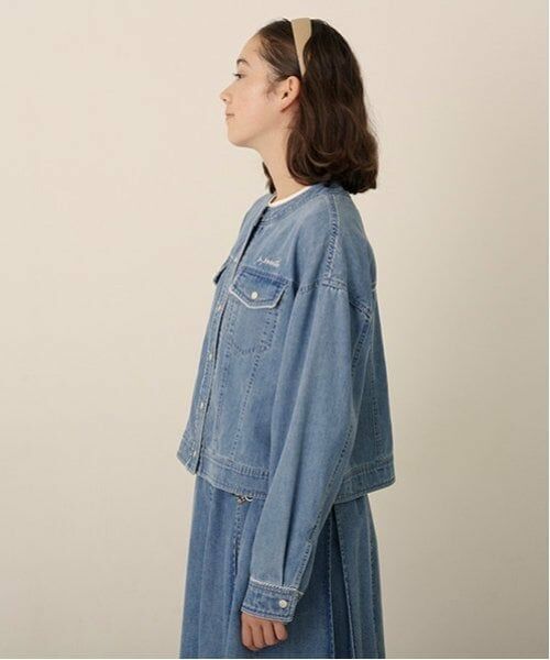 pom ponette junior / ポンポネット ジュニア ブルゾン | ノーカラーデニムジャケット | 詳細5