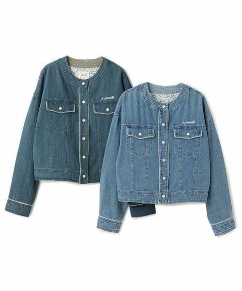 pom ponette junior / ポンポネット ジュニア ブルゾン | ノーカラーデニムジャケット | 詳細6