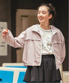 pom ponette junior / ポンポネット ジュニア ブルゾン | 【撥水】【花粉ガード】フリルウィンドブレーカー