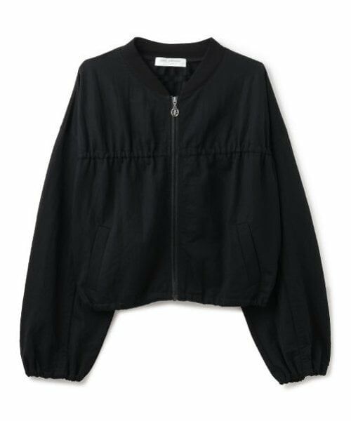 pom ponette junior / ポンポネット ジュニア ブルゾン | シアーZIPカットブルゾン（黒）