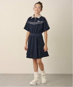 pom ponette junior / ポンポネット ジュニア ミニ丈・ひざ丈ワンピース | ハーフZIPカットワンピース