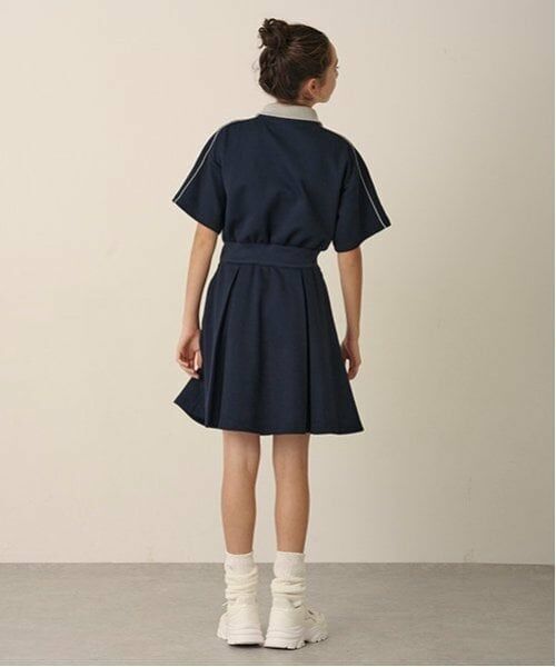 pom ponette junior / ポンポネット ジュニア ミニ丈・ひざ丈ワンピース | ハーフZIPカットワンピース | 詳細2