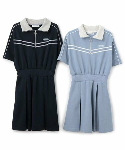 pom ponette junior / ポンポネット ジュニア ミニ丈・ひざ丈ワンピース | ハーフZIPカットワンピース | 詳細3