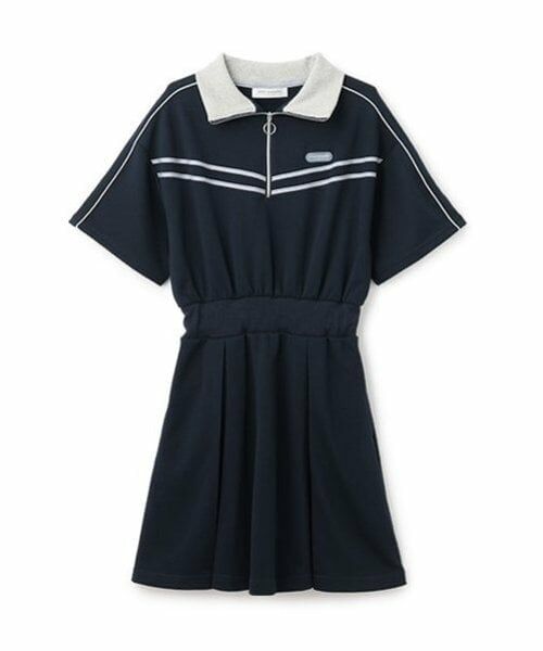 pom ponette junior / ポンポネット ジュニア ミニ丈・ひざ丈ワンピース | ハーフZIPカットワンピース | 詳細4
