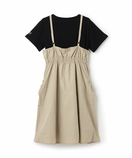 pom ponette junior / ポンポネット ジュニア ミニ丈・ひざ丈ワンピース | ギャザーキャミワンピース+Tシャツセット | 詳細1