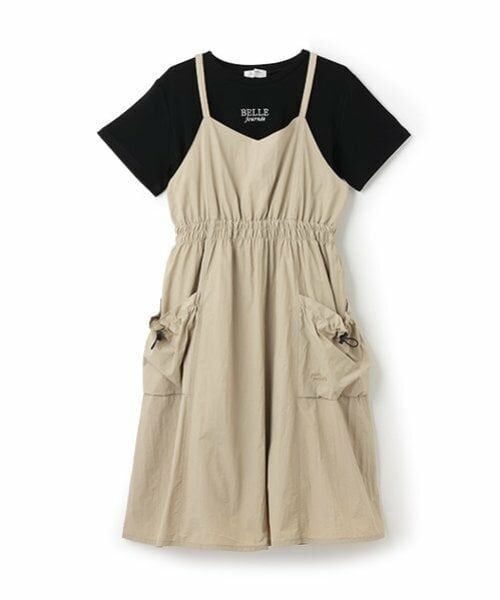 pom ponette junior / ポンポネット ジュニア ミニ丈・ひざ丈ワンピース | ギャザーキャミワンピース+Tシャツセット | 詳細17