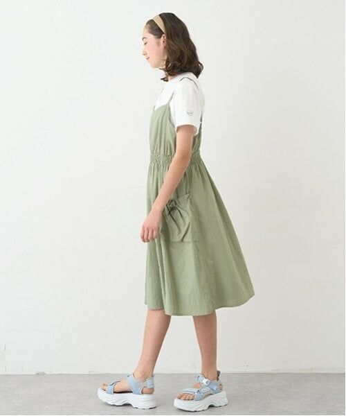 pom ponette junior / ポンポネット ジュニア ミニ丈・ひざ丈ワンピース | ギャザーキャミワンピース+Tシャツセット | 詳細18