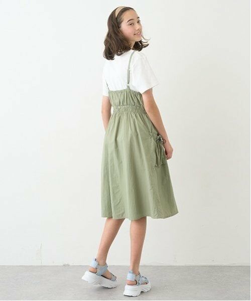 pom ponette junior / ポンポネット ジュニア ミニ丈・ひざ丈ワンピース | ギャザーキャミワンピース+Tシャツセット | 詳細19
