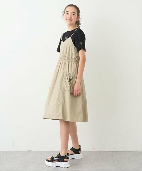 pom ponette junior / ポンポネット ジュニア ミニ丈・ひざ丈ワンピース | ギャザーキャミワンピース+Tシャツセット | 詳細20