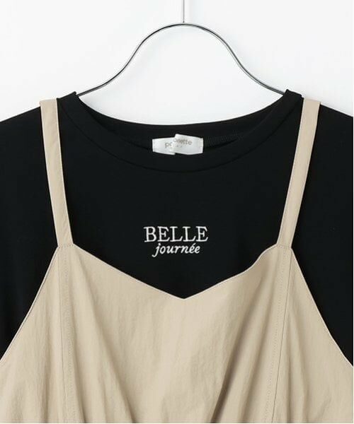 pom ponette junior / ポンポネット ジュニア ミニ丈・ひざ丈ワンピース | ギャザーキャミワンピース+Tシャツセット | 詳細3