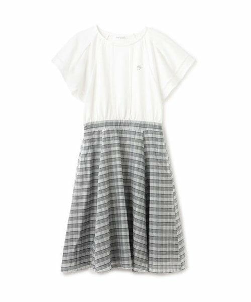 pom ponette junior / ポンポネット ジュニア ミニ丈・ひざ丈ワンピース | シアーチェックドッキングワンピース | 詳細3