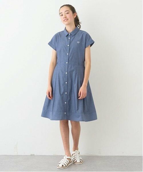 pom ponette junior / ポンポネット ジュニア ミニ丈・ひざ丈ワンピース | リボンシャツワンピース | 詳細1