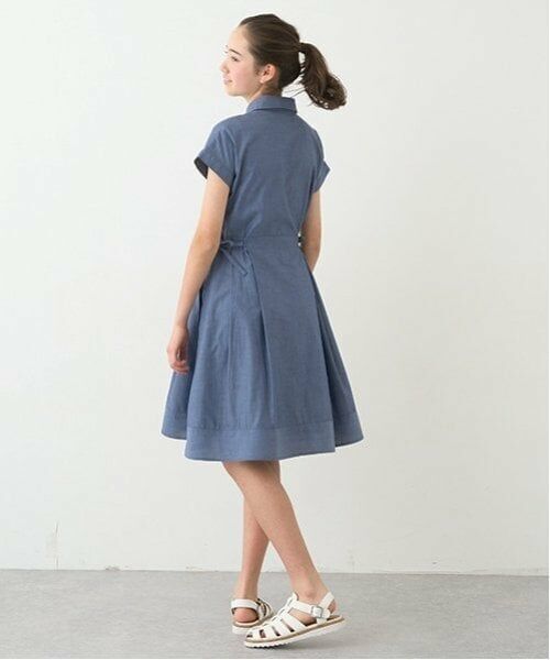 pom ponette junior / ポンポネット ジュニア ミニ丈・ひざ丈ワンピース | リボンシャツワンピース | 詳細3