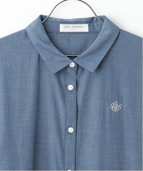 pom ponette junior / ポンポネット ジュニア ミニ丈・ひざ丈ワンピース | リボンシャツワンピース | 詳細7