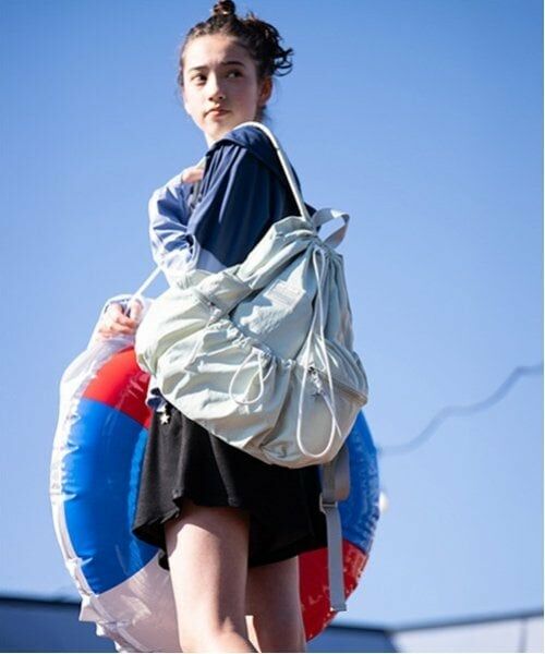 pom ponette junior / ポンポネット ジュニア リュック・バックパック | 【撥水】軽量ナップサック（モデレート グリーン）