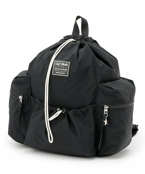 pom ponette junior / ポンポネット ジュニア リュック・バックパック | 【撥水】軽量ナップサック（黒）