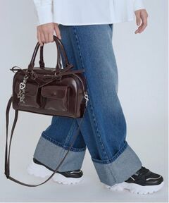 pom ponette junior / ポンポネット ジュニア ボストンバッグ | ロゴチャーム付ｗポケットボストンバッグ