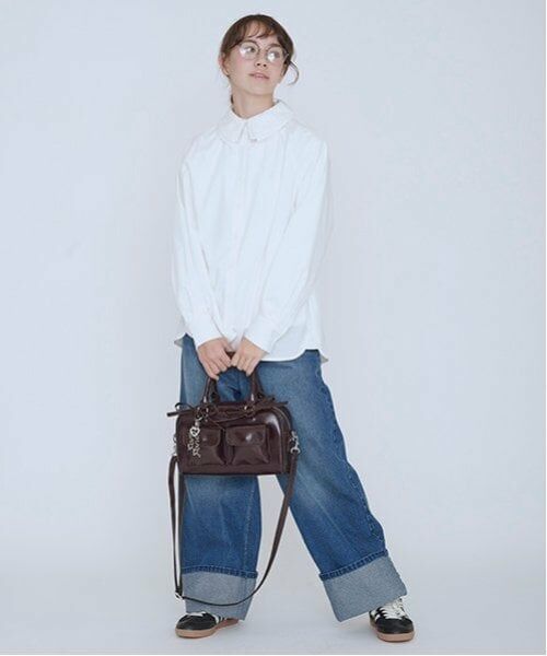 pom ponette junior / ポンポネット ジュニア ボストンバッグ | ロゴチャーム付ｗポケットボストンバッグ | 詳細1