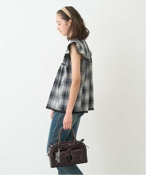 pom ponette junior / ポンポネット ジュニア ボストンバッグ | ロゴチャーム付ｗポケットボストンバッグ | 詳細5