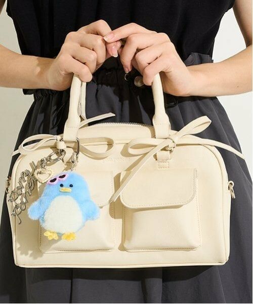 pom ponette junior / ポンポネット ジュニア ボストンバッグ | ロゴチャーム付ｗポケットボストンバッグ | 詳細8