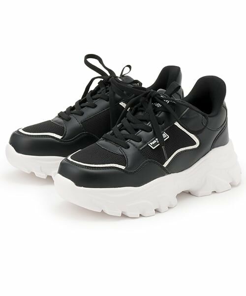 pom ponette junior / ポンポネット ジュニア スニーカー | 【軽量ソール】イージーダッドスニーカー(黒)