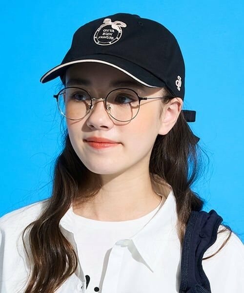 pom ponette junior / ポンポネット ジュニア キャップ | リボン刺しゅうCAP（黒）