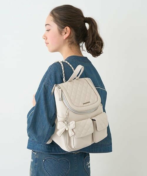 pom ponette junior / ポンポネット ジュニア リュック・バックパック | 【Cuugal掲載】リボンチャーム付きバケツ型リュック | 詳細1