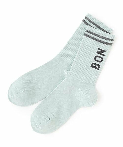 pom ponette junior / ポンポネット ジュニア ソックス | ライン入りリブクルーソックス（エメラルド グリーン）